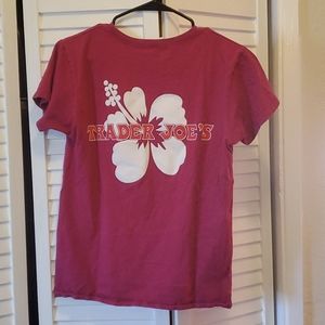 Trader Joes Dark Pink Short Sleeve T-Shirt